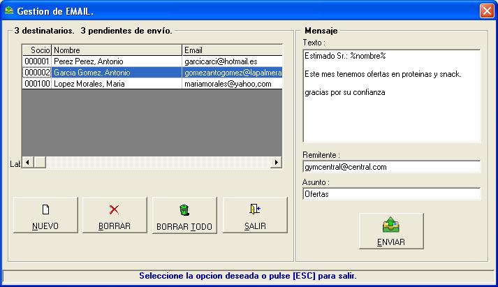Gestion de socios